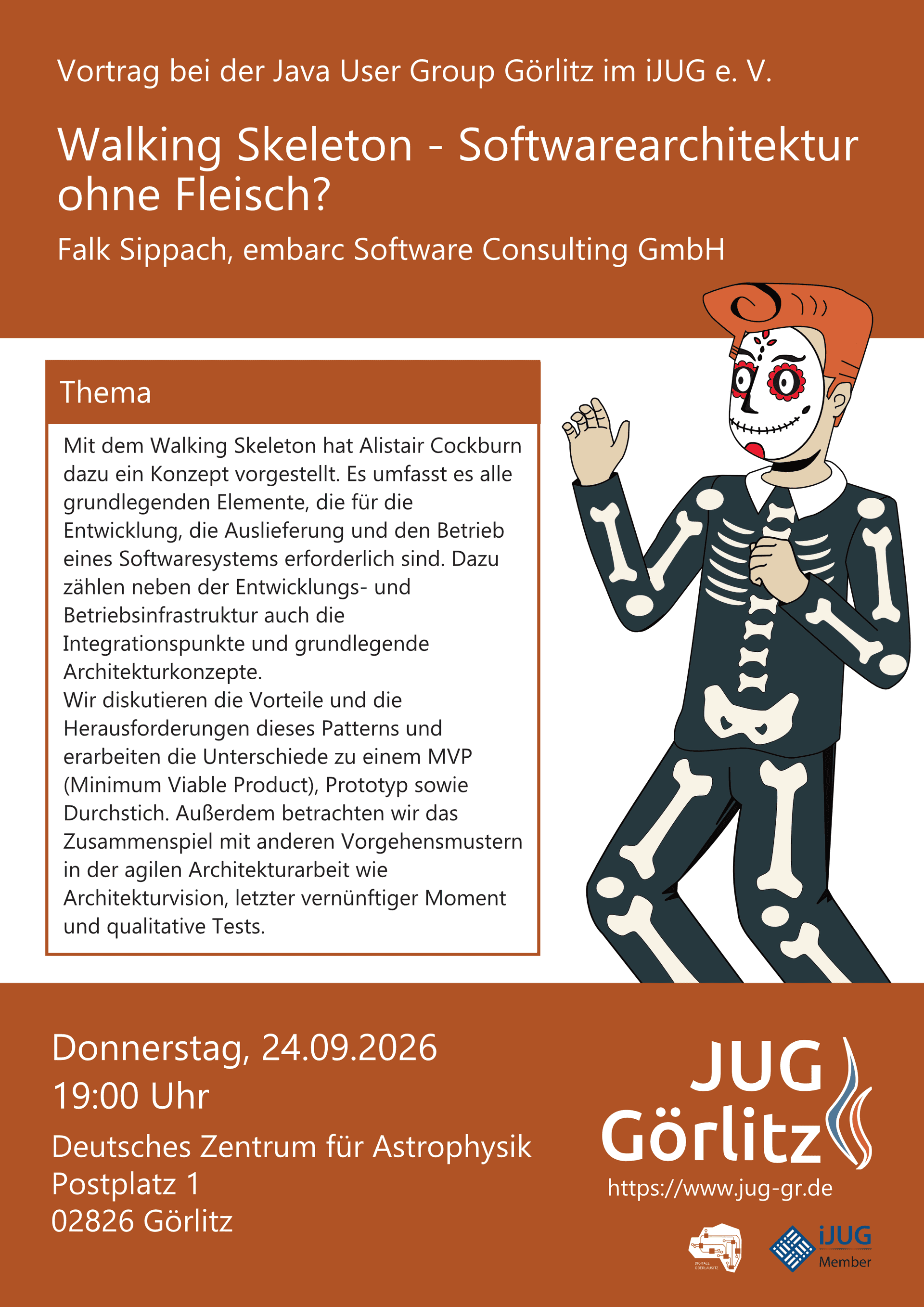 Poster: Jürgen trägt einen Skelettanzug und eine gruselige Maske, sodass er wie ein laufendes Skelett aussieht. Poster: Jürgen trägt einen Skelettanzug und eine gruselige Maske, sodass er wie ein laufendes Skelett aussieht.